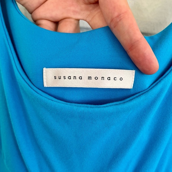 Susana Monaco Beautiful Blue Pleated Mini Sundress, SZ Small EUC - Picture 2 of 4